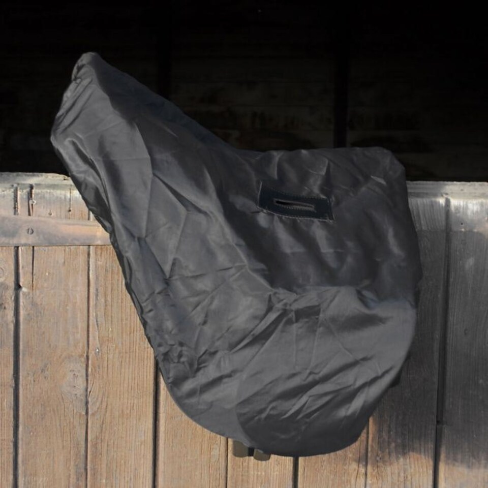 image 1 of Rhinegold Waterproof Ride On Saddle Cover Black | Size: One Size
Colour: Black