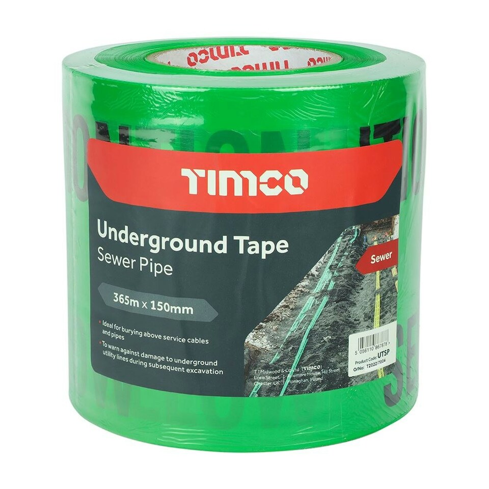 image 1 of Timco - Underground Tape - Sewer Pipe (Size 365m x 150mm - 1 Each)