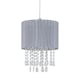 image 2 of First Choice Lighting Set of 2 Voile 25cm Jewelled Grey Ribbon Pendant Shades Grey | Clear