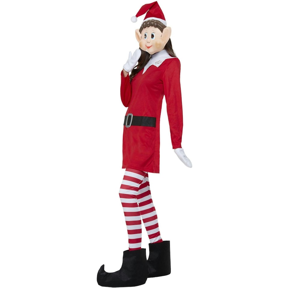 image 1 of Elves Behavin´ Badly Womens/Ladies Elf Christmas Costume - Red/White - S S