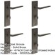 image 2 of 4 PACK Elegant Dark Bronze Bathroom Door Handle with Backplate and Turn Release Solid Brass Interior Handle