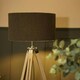 image 2 of ValueLights Clipper Painted Natural Floor Lamp with Charcoal Boucle Shade
