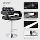image 7 of HOMCOM Swivel Bar Stool with Extra Large Seat, PU Leather Upholstered Adjustable Barstool with Back, Arm and Footrest, Breakfast Bar Chair for Bistro, Kitchen, Black