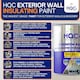 image 4 of HQC Exterior Wall Insulating Paint - Weatherproof, Heat Reflecting & Energy Saving - Magnolia - 2.5L
