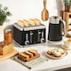 image 2 of HOMCOM 1.7L 3000W Rapid Boil Kettle and 4 Slice Toaster Set Crumb Tray Black