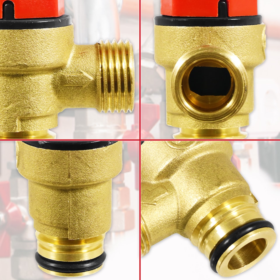 image 1 of SPARES2GO Pressure Relief Valve for Vaillant ecoFIT ecoTEC Plus Pro VU VUW Boiler 3 Bar 1/2" Safety PRV (178985)