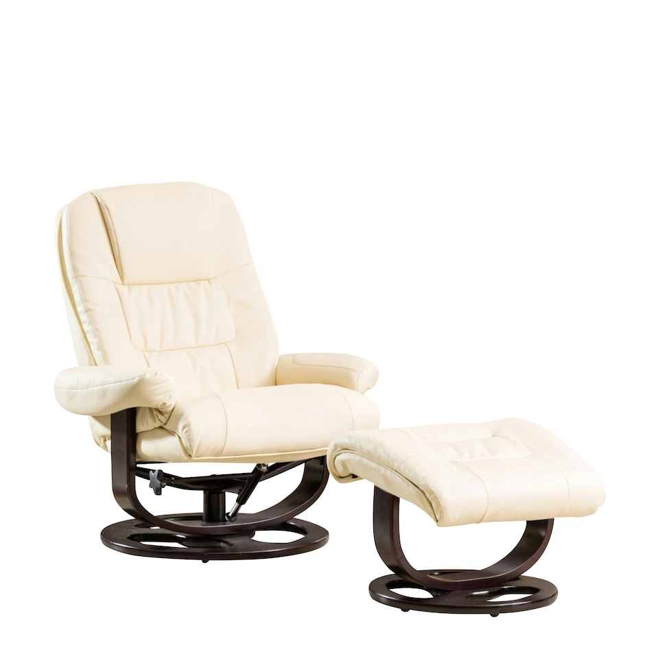 image 1 of Burdell Swivel Recliner Cream