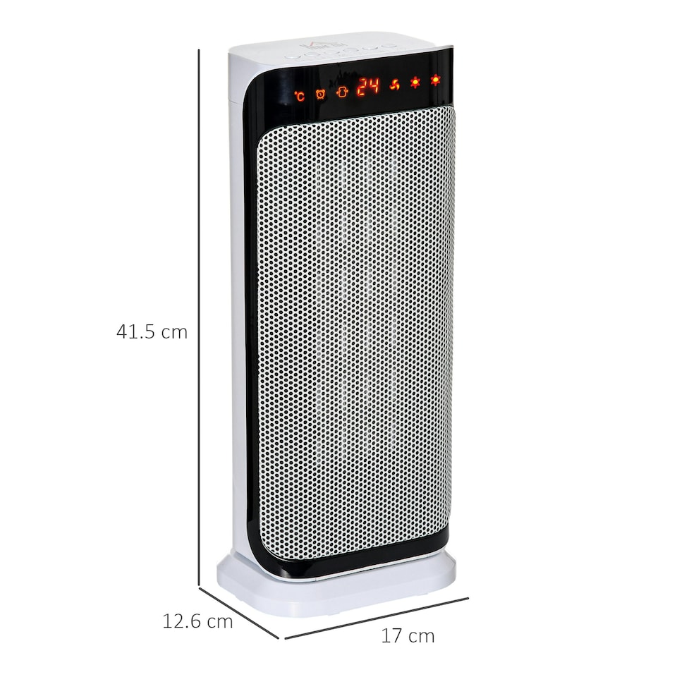 image 1 of HOMCOM Oscillating Ceramic Space Heater w/ Remote Control, Timer & Safety System