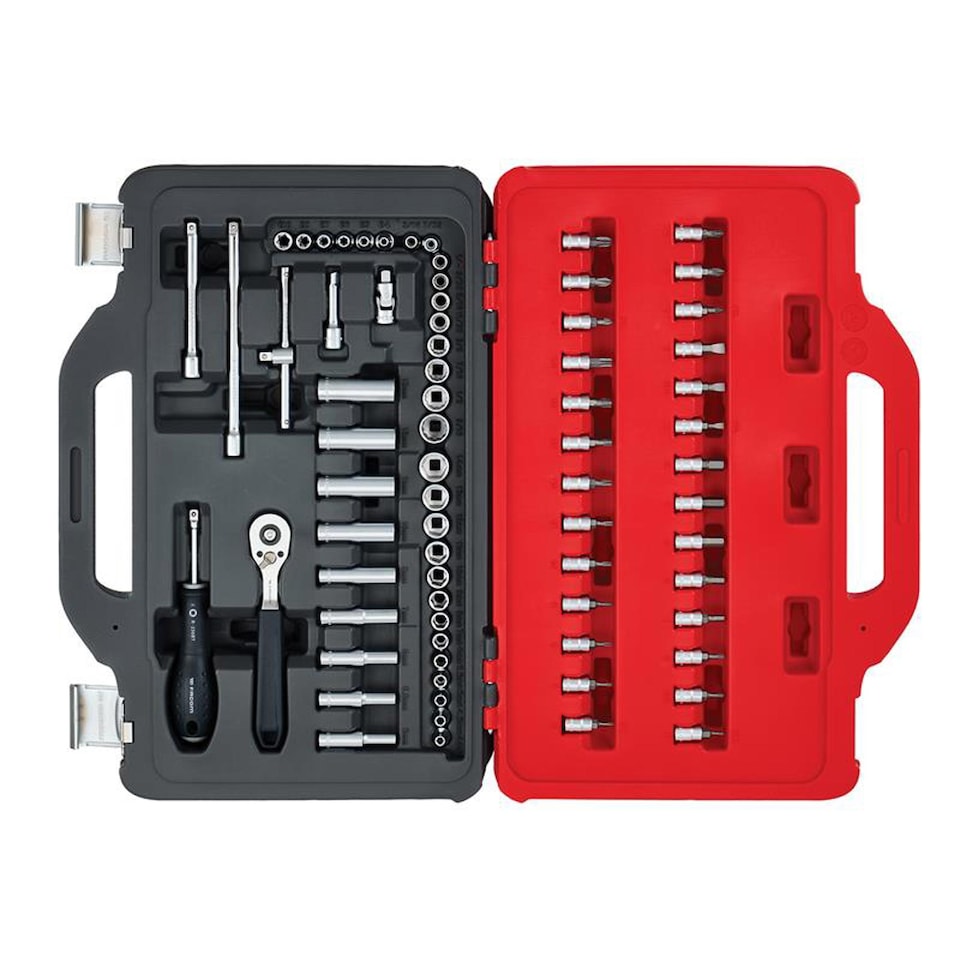 image 1 of Facom RL.151-EP72PB 72-Piece 1/4in Drive Socket Set in TWIN BOX Case, Metric and Imperial Sockets