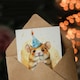 image 3 of Cute Gerbil Kids Party Hat Cake Girl Boy Daughter Son Birthday Card