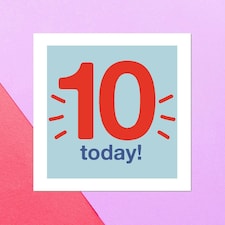 Ten Today Square Greetings Card