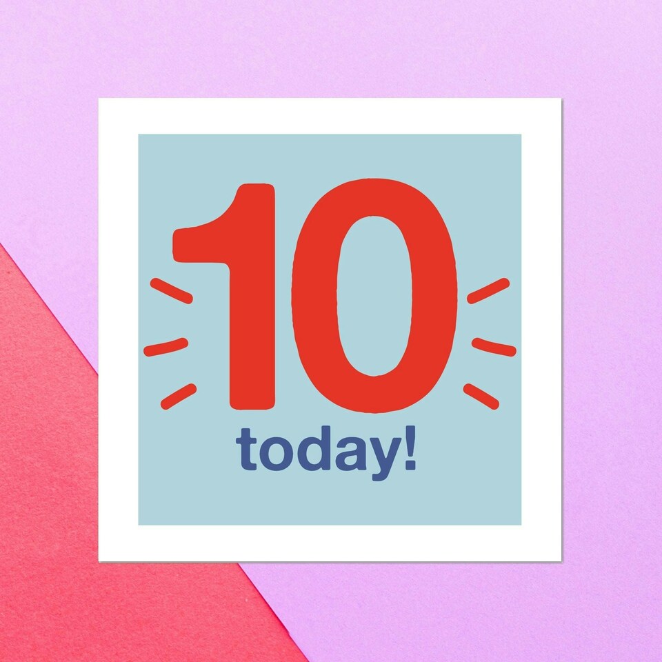Ten Today Square Greetings Card