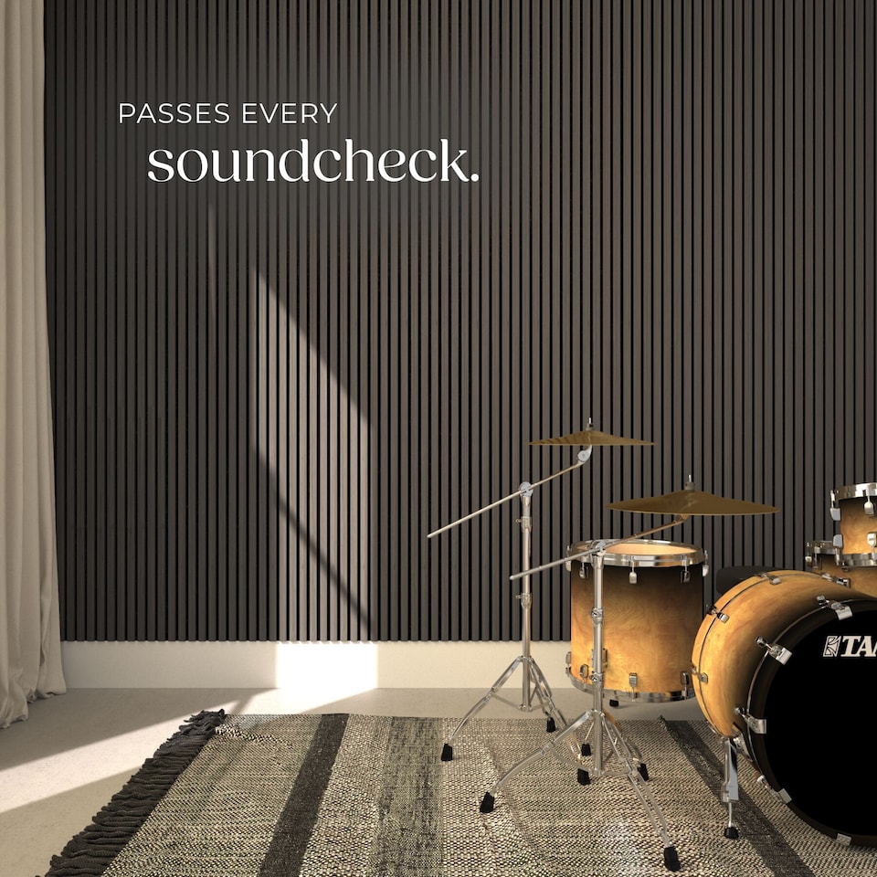 image 1 of Acoustic Wall Panels Sonic Wall II with Real Wood Veneer and Sound-Absorbing Felt | Grey | oak gray | 110 x 50 x 1.8 cm | 4
