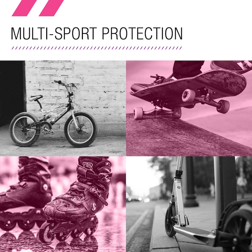 image 1 of Kids Multi Sport Helmet Pink-Purple 5+