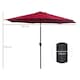 image 5 of Outsunny 3(m) Patio Umbrella Outdoor Sunshade Canopy Tilt Wine Red