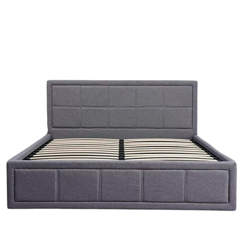 image 1 of Ottoman Stoarge Bed grey small double 4ft fabric and 1 Mattress wooden bedroom