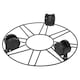image 3 of Black Metal Flower Plant Pot Trolley Roller 3 Casters Wheels Tray Rack Outdoor