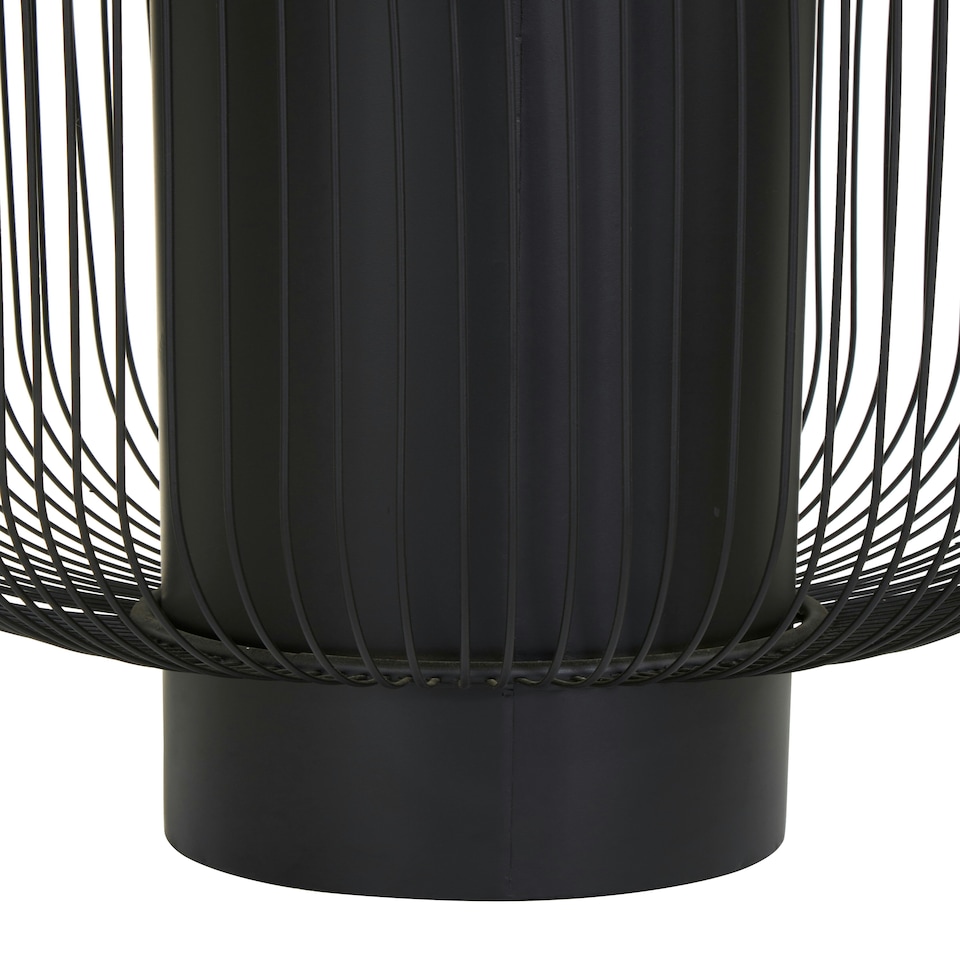 image 1 of Trento End Table With Black Glass Top Black