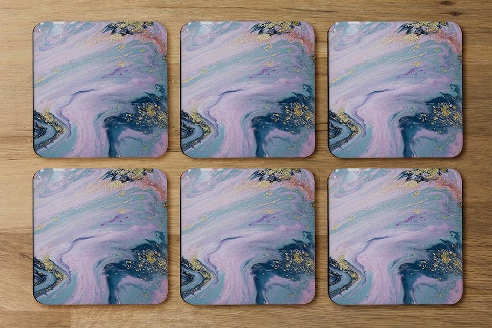 image 1 of Blue & Pink Marble (Coaster)