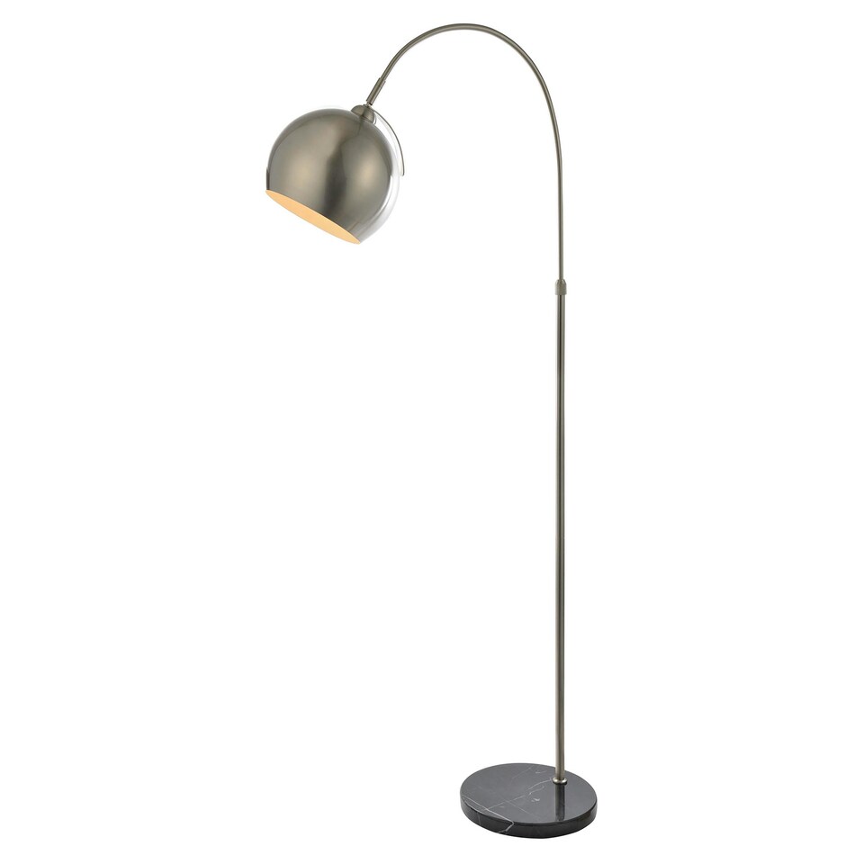 image 1 of BHS Benson Curved Floor Lamp | Silver | Silver | 1