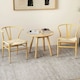 image 3 of COSTWAY Dining Chair Set of 2 Modern Weave Armchairs Yellow