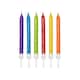 image 2 of Anniversary House Glitter Candles Multi-Coloured Rainbow Mix with Holders Pack of 12