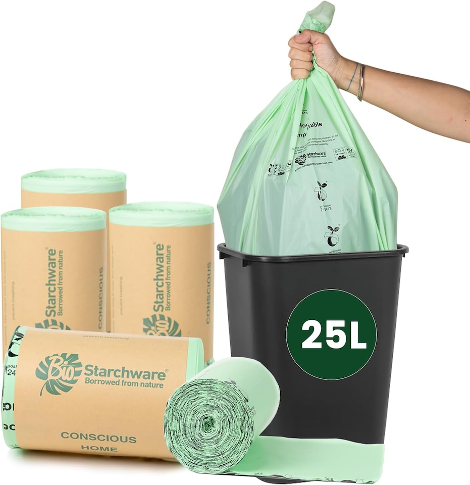 image 1 of ECONX 25 Litre X 200 Biodegradable Bin Liners Bags Food Waste Bags