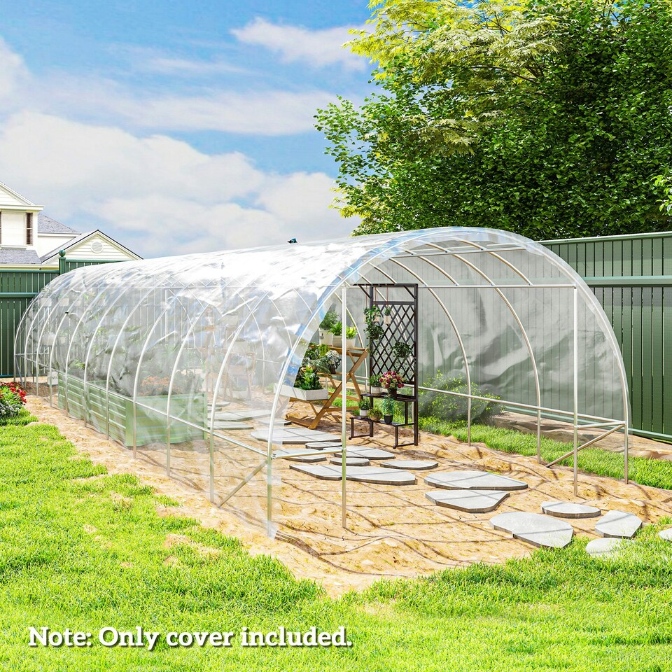 image 1 of Outsunny 6 X 10m UV Resistant Waterproof Plastic Polytunnel Cover, Clear