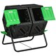 image 1 of Outsunny 130L Compost Bin Dual Chamber Rotating Composter w/ Ventilation Holes