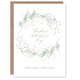 image 1 of Thursday's Child Has Far To Go Floral Wreath New Baby Card
