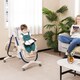 image 4 of COSTWAY Folding Baby High Chair Convertible High Chair Navy