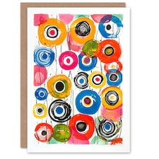 Colourful Abstract Circles Kandinsky Style Birthday Card