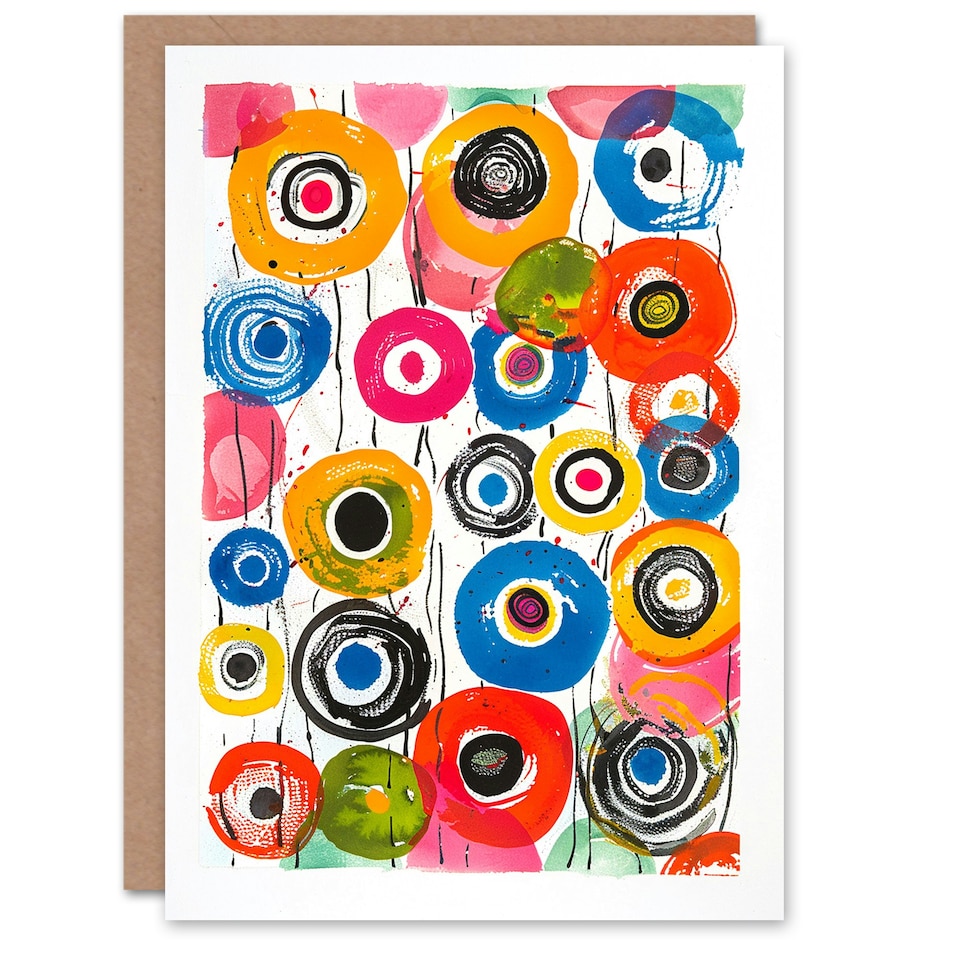 image 1 of Colourful Abstract Circles Kandinsky Style Birthday Card
