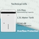 image 9 of HYE 1.5L Portable Dehumidifier with 5 Modes, 12L/Day, 24hr Timer - White SA01DH12L02