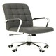 image 1 of Interiors by Premier Brent Grey Leather Effect And Chrome Home Office Chair