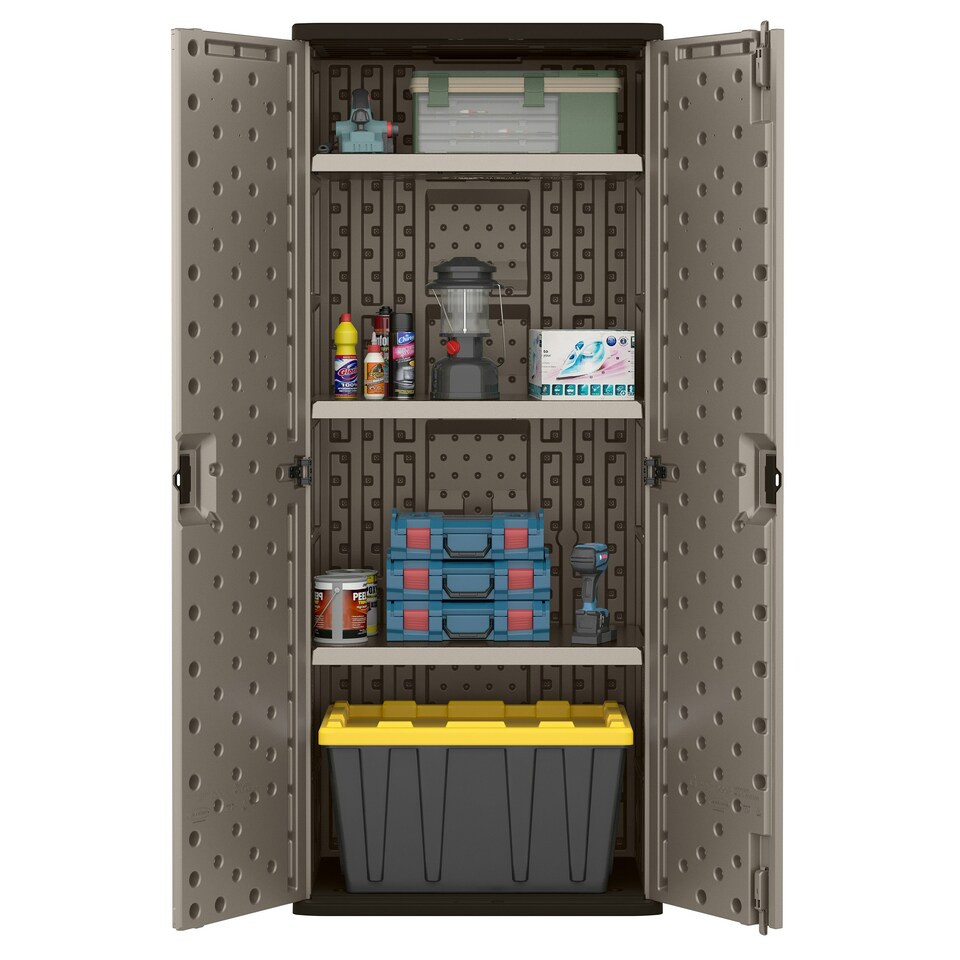 image 1 of Suncast Haven Tall Storage Cabinet Grey