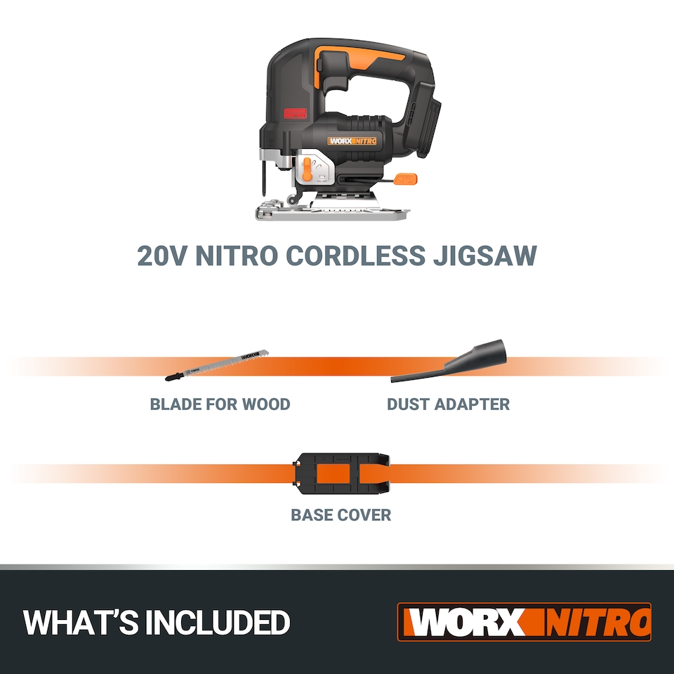 image 1 of WORX 20V Cordless Brushless 3500Rpm Jigsaw (BARE TOOL) WX542.9
