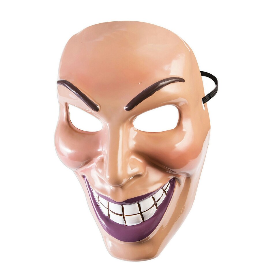 Bristol Novelty Unisex Adults Male Evil Grin Mask - Beige/Purple - One Size One Size