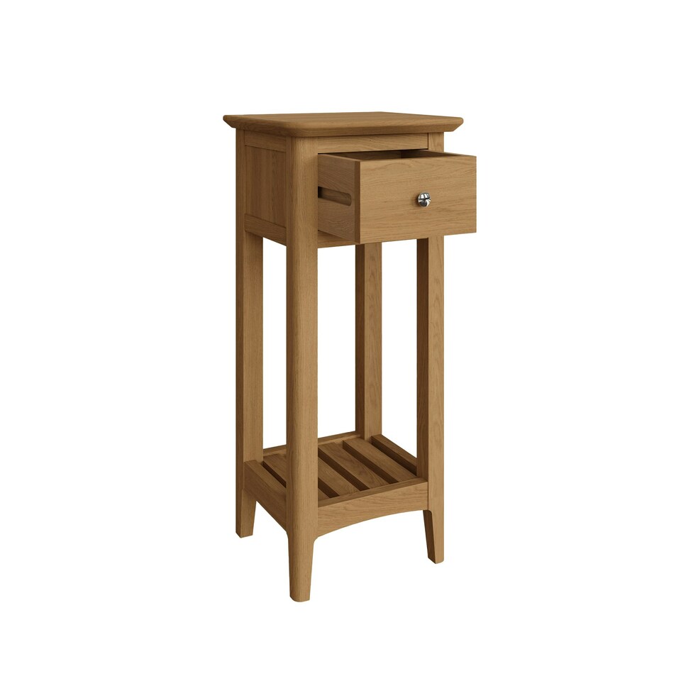 image 1 of Newark Ash 1 Drawer Telephone Table Brown
