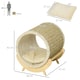 image 6 of PawHut Raised Kitten Bed Pet Shelter w/ Scratcher Cushion, Beige 41 x 38 x 43 cm