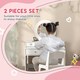 image 3 of AIYAPLAY Kids Dressing Table Set w/ Stool, Mirror, Drawers - White White