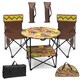 image 1 of 3PC Camping Table & Folding Chair Set Outdoor Fishing Seats with Cup Holders