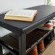 image 6 of Spalding Black Metal Shoe Bench with Two Storage Shelves - Perfect for the Hallway