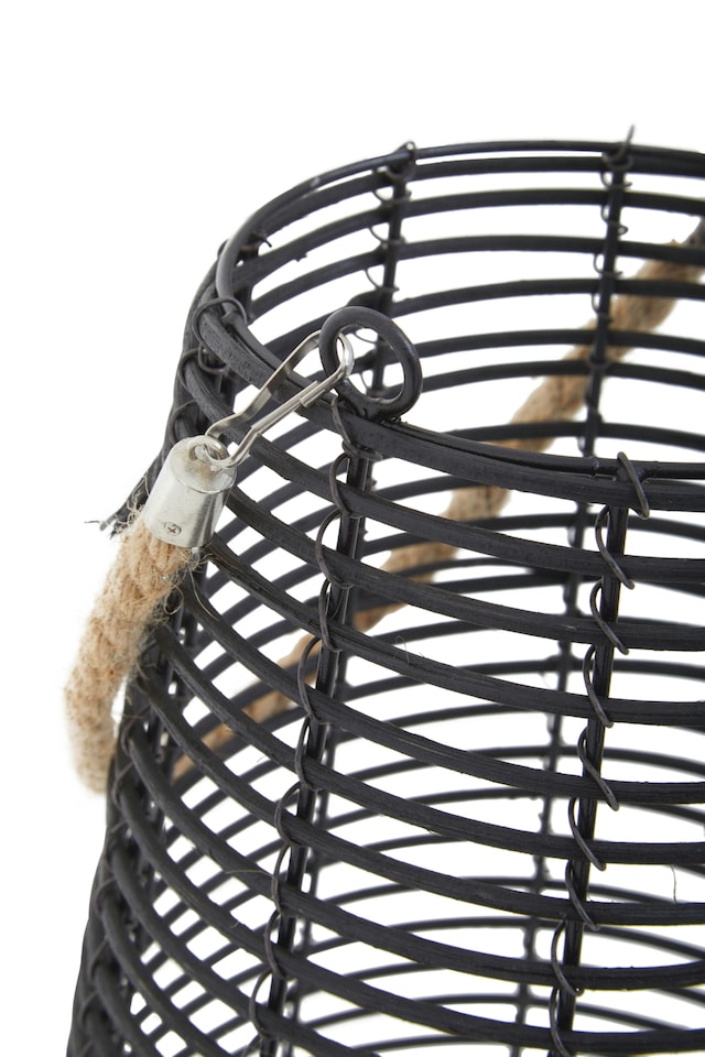 image 1 of Lentigo Large Black Rattan Lantern