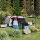 image 2 of Outsunny 2-3 Man Camping Tunnel Tent with Bedroom and Living Room | Red | Red