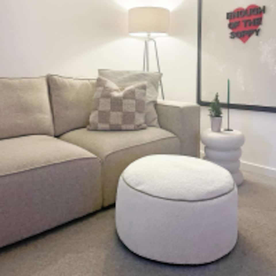 image 1 of rucomfy Indoor Bean Bag Pouffe - Snug Drum Footstool