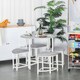 image 2 of HOMCOM Modern Round Dining Table Set with 4 Upholstered Stools, Dining