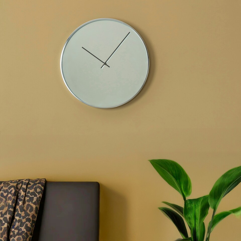 image 1 of Interiors by Premier Baillie Bailie Chrome And Mirror Wall Clock