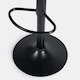 image 5 of OHS 2 x Faux Fur Ribbed Swivel Height Adjustable Counter Bar Stools Black