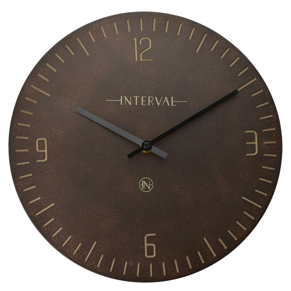 image 1 of Interval Resin Wall Clock 30cm - Umber